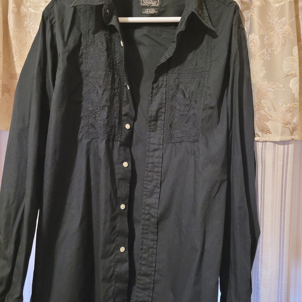 Lucky Brand Black Dress Shirt